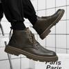 2025 New Casual Winter Shoes Non-Slip Outdoor Walking Booties Male Fashion Sneakers Men's Genuine Leather Lace-Up Ankle Boots