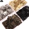 50pcs/box Hinges + 200 Screws Iron Gold Silver Black Bronze 4 Holes Durable Furniture Hardware Mini Hinge Decor