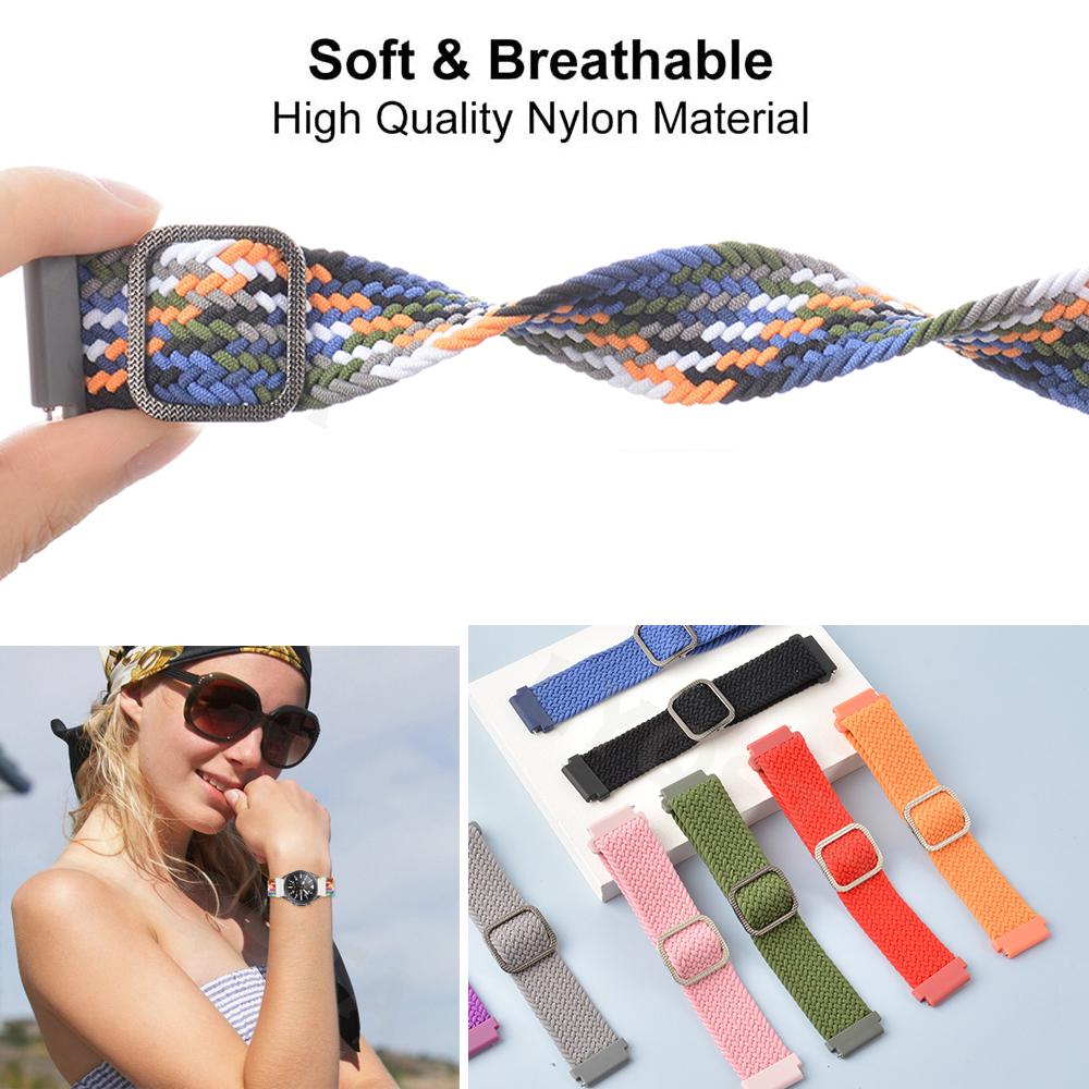 20/22mm Watchband For Garmin Venu SQ 2 Vivoactive 3/4 Strap Wristband For Forerunner 965 265 745 255 Braided Nylon Bracelet Belt