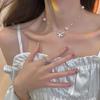 Fishing Line Imitation Pearl Butterfly Pendant Necklace Fashion Short Collarbone Chain Trendy Light Luxury Neck Chain Accessories