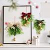 3D Christmas Bell Pendant Velvet Bow Christmas Hanging Decorations Front Door