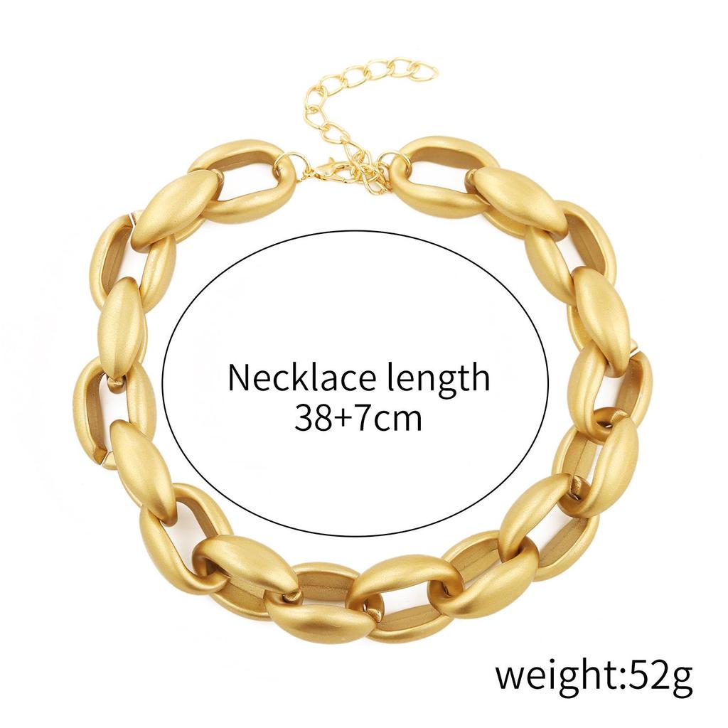 Exaggerated Hip-hop Acrylic Chain Necklace – Gold & Chain Accents for Women