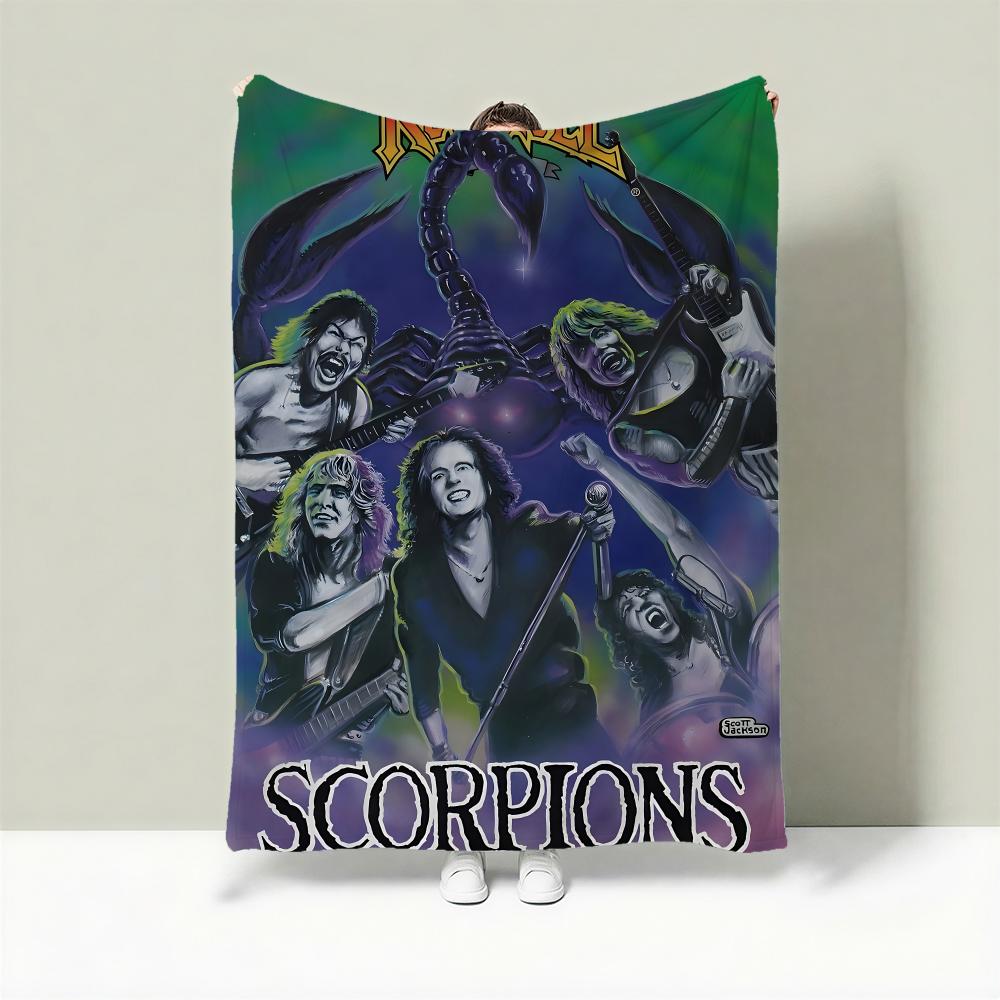 

Band S-Scorpions Throw Lightweight 240g Flannel Blanket Soft Skin-friendly for Summer Cooling 75cmx90cm