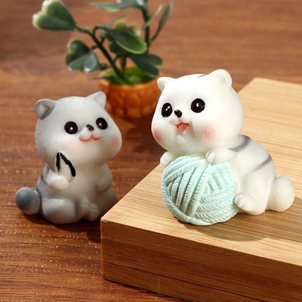 Dárková ozdoba Mini bytové dekorace Figurky Miniaturní roztomilá kočka Zahradní kotě pro děti Dětská pokojová dekorace Hračka Bytová dekorace