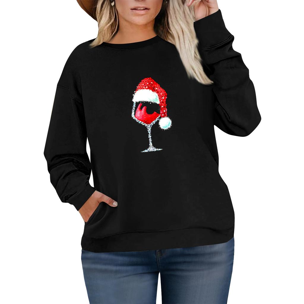 Women's Fashionable Casual Plus-Size Long Sleeve Pullover Printed Sweatshirt