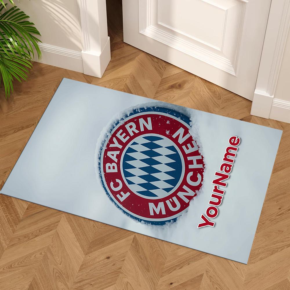 Bayern Munich Customize Text Carpet Design for Playrooms Dining Room Living Rooms Game Room Anti-slip Rug Decorate Offices Best for Christmas