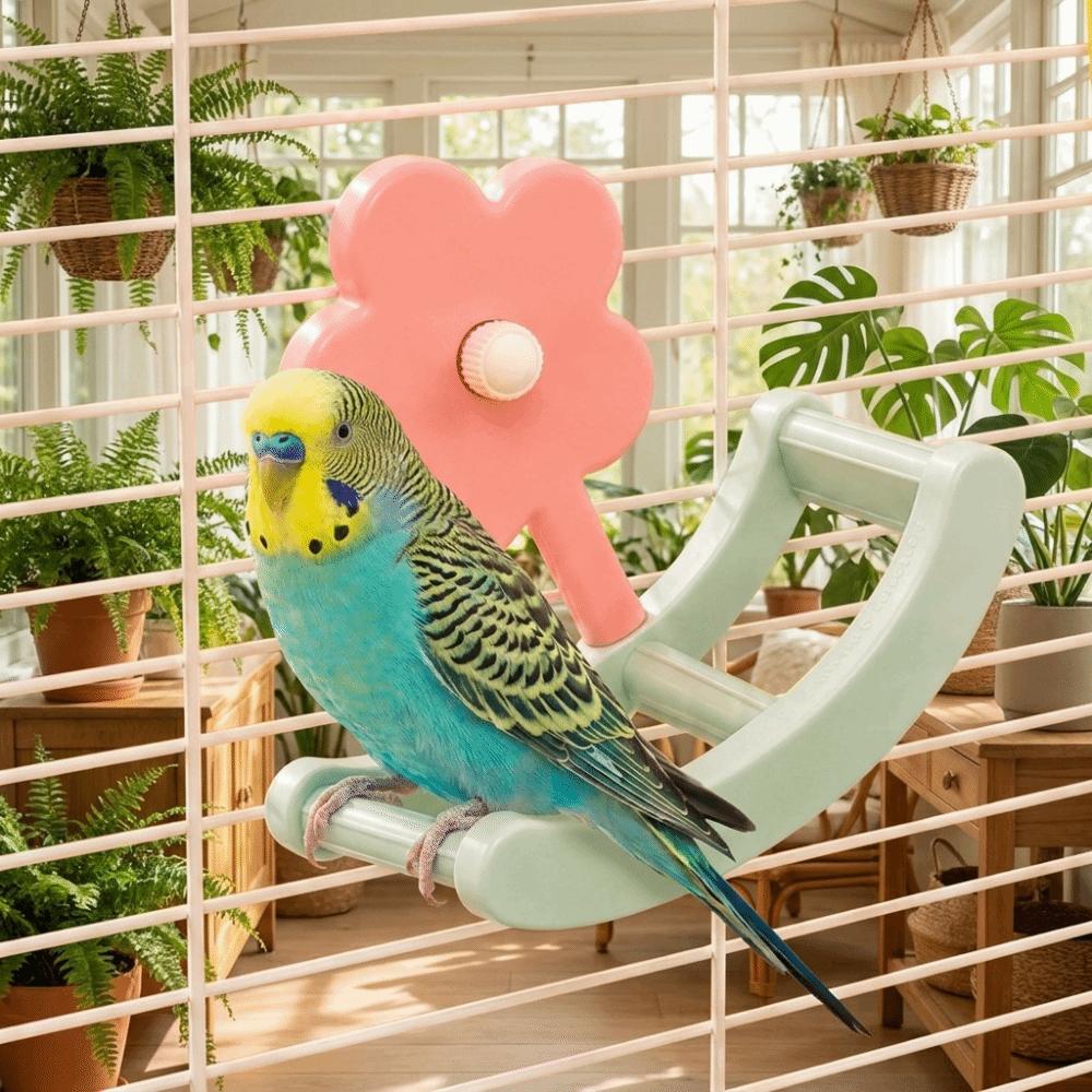 Bite Resistant Bird Rocking Perch Stand Hanging Parrot Pirate Ship Toy Cage Accessories