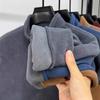 Men's Stand Collar Zipper Cardigan Jacket - 2025 Autumn/Winter Solid Color Warm Fleece