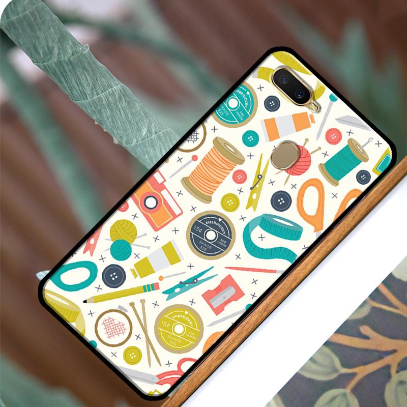 Sewing Scissors Phone Case For OPPO A15 A3S A5S A52 A72 A54 A74 A94 A83 A91 A93 A5 A9 A31 A53 A53S 2020