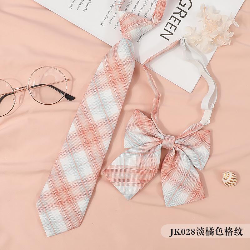 Japanese Korean Version Striped Jkdk College Style Red Cyan Gray Blue Shirt Men'S And Women'S Accessories Free Tie Tie Set