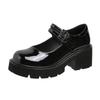 2025  New Spring and Autumn White Thick High Heels French High Heels Thick Heels British Style Mary Jane