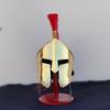 Spartan Helmet  Golden King Leonidas 300 Movie Authentic Replica Steel Knight Helmet with Wooden Stand