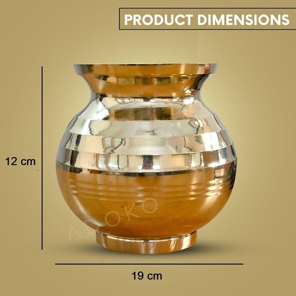600ML Brass Shubh Lota for Puja | BPA-Free, Non-Toxic & Rust-Resistant, Ayurvedic Benefits Peetal Lota for Puja & Daily Use