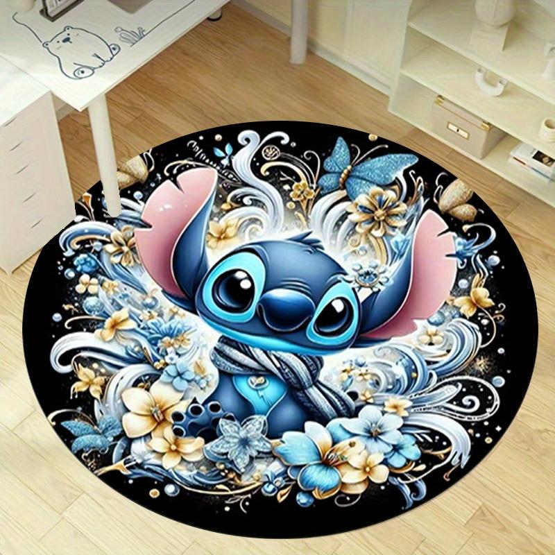 

1pc Stitch Floral Outdoor Round Rug, Home Decorative Circular Carpet for Office Gift, Butterflies and Flowers Design MatRD05174 80cm by 80cm