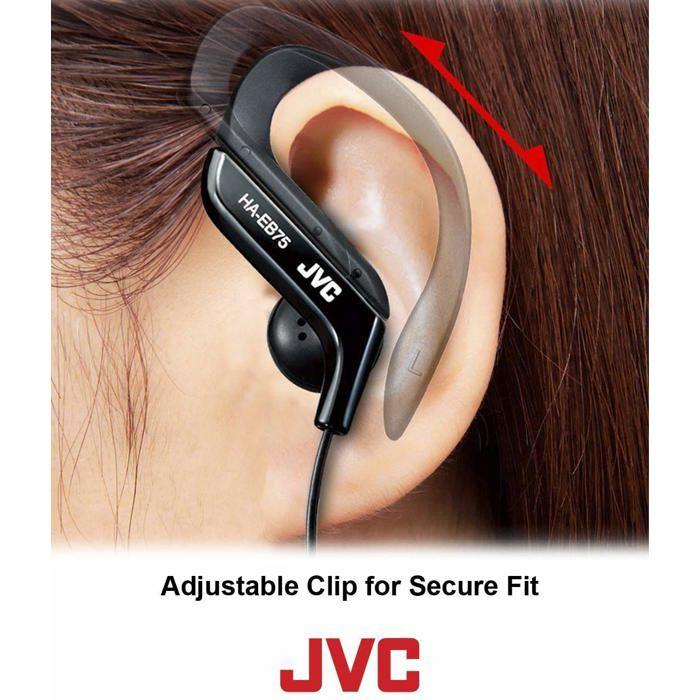 Ecouteurs clip Sport ajustables finition bleue, résistant aux éclaboussures, bass boost