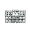 Set of 100 Pcs Christmas Balls 3/4/6 Cm Silver