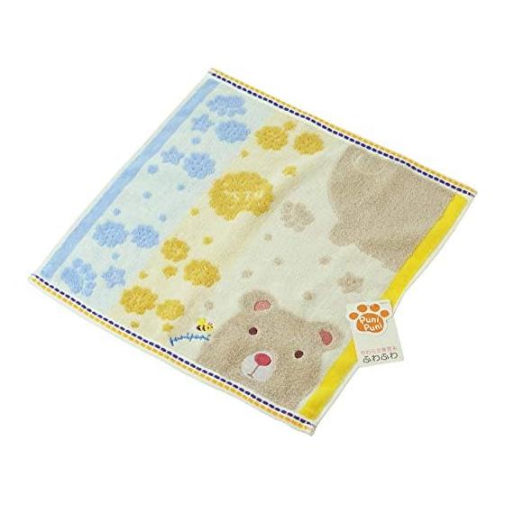 Uchino Hand Towel, Ivory, Bear, Approx. 34x35cm, Mochipuni Guest Towel, 9004G704 I, Cute Animals, Steam Shearing, Muji-ori, Fluffy, Chewy, Humorous,