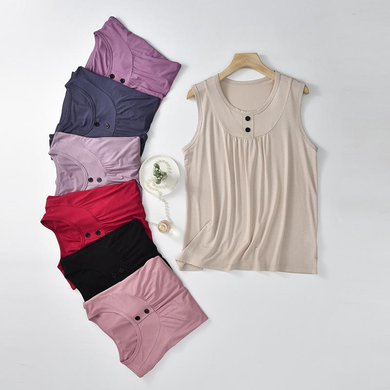 

Modal Sleeveless Tank Top for Women - Loose, Lightweight Summer Plus Size for Middle-Aged & Elderly Moms L [50-60 kg]