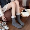Korean Polka Dot Slouch Socks Combed Cotton Socks with Lace Trim Bow Detail Ballet Core Aesthetic Ankle Socks for Schoolgirls