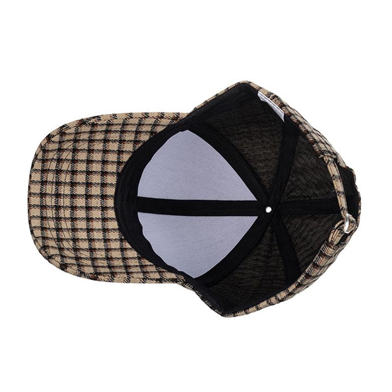 Hombres Otoño Invierno pequeña gorra a cuadros gorra de béisbol mujeres sombrero para el sol cola de caballo Panamá gorra visera sombreros Snapback sombrero