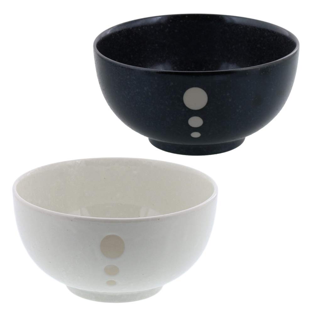 East Tableware: Polka Dot Okonomiyaki Donburi (Large) Set of 2, Japanese Style, Ramen Bowl, Large Bowl, Noodle Bowl