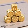 6 Stück 15mm Massives Messing Gold Metall Würfel - Handpoliert 6-seitig Hochwertige Spielwürfel Stressabbau Familienspielzeug