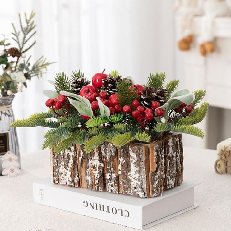 Artificial Christmas Tree Small Bucket Christmas Holiday Dining Table Decor