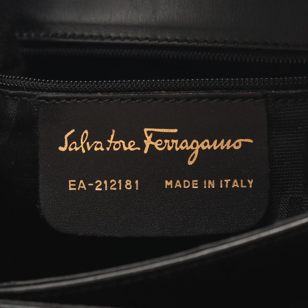Used Salvatore Ferragamo Gancini 2WAY Handbag 21 2181 leather Black Used Women
