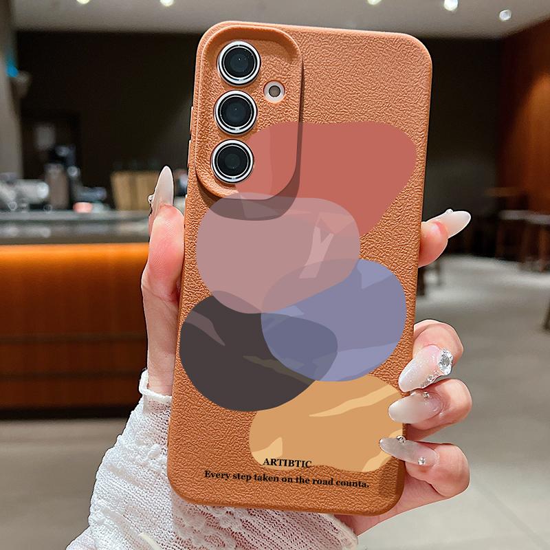 Watercolor Spots Print Case For Samsung A57 A37 A17 A56 A36 A16 A55 A35 A15 A54 5G S21 FE S22 S23 S24 Plus S25 S26 Ultra Leather Texture Cover