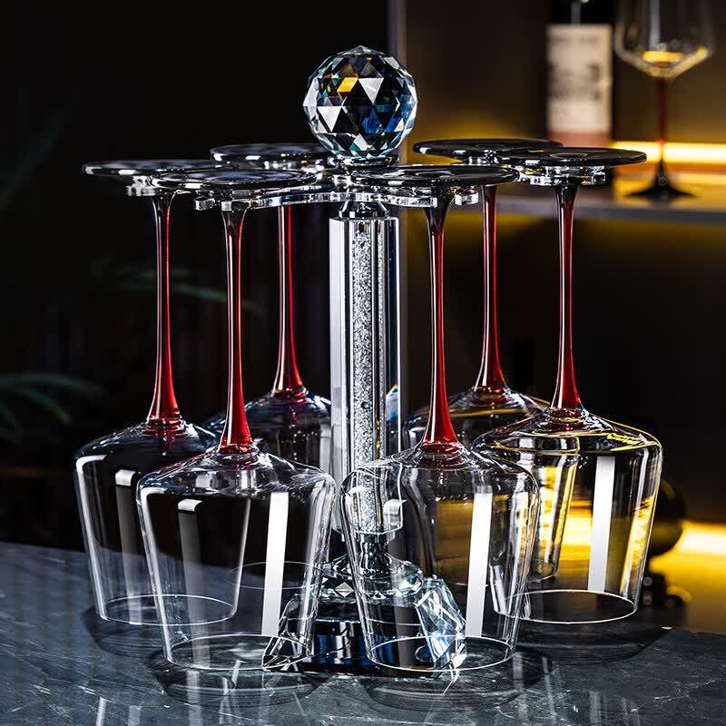OUSO Luxury Handmade Crystal Burgundy Wine Glass Set