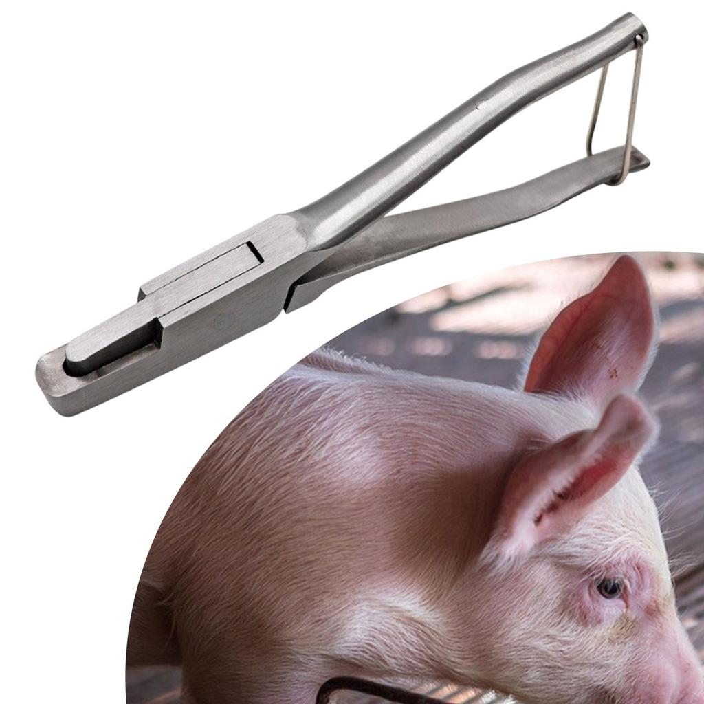 Livestock Ear Tag Plier Save Labor Portable Metal Ear Notcher Hole Punch Plier Animals Ear Tag Puncher Applicator for Farm Pig
