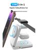 Cross-border 3-in-1 Magnetic Wireless Charger & Folding Phone Stand