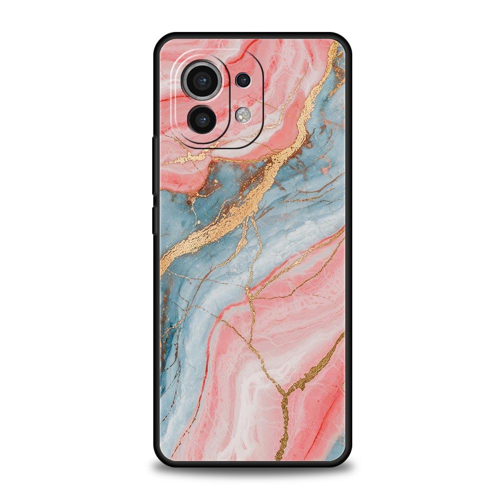 Phone Case For Xiaomi Mi 15 14 13 12 11 Lite 14T 13T 12T 11T Pro Poco X7 X6 X5 X3 Pro F6 F5 F4 Cover Fashion Gold Pink Marble