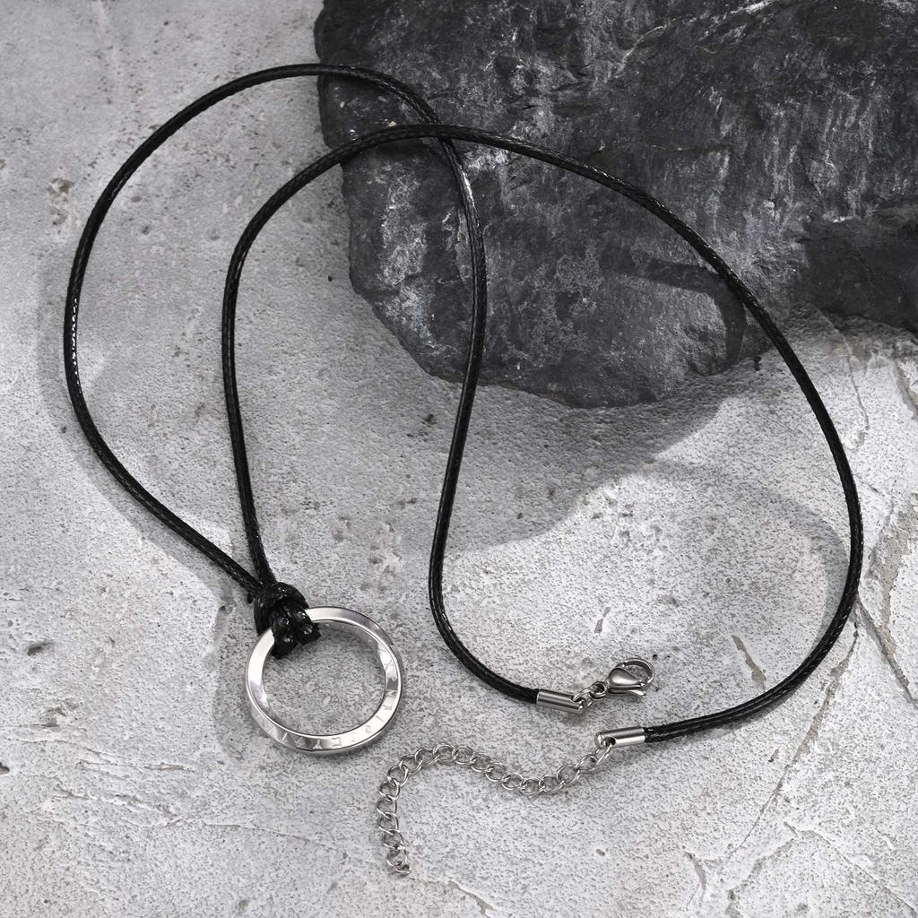 Viking Rune Mobius Pendant Necklace for Men Women, Stainless Steel Infinity Statement Charm, Norse Mythology Jewelry Gift