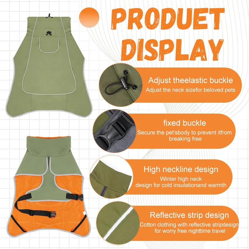 Dog Raincoat Windbreaker for All Dog Sizes Waterproof Dog Outdoor Jacket with Reflective Strip, Adjustable Straps & Snap Button