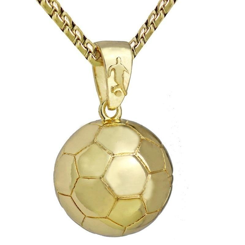 Three-Dimensional Basketball Pendant Necklace Hip-Hop Football Pendant Chains Accessories Men's Sports Ball Round Pendant Chain