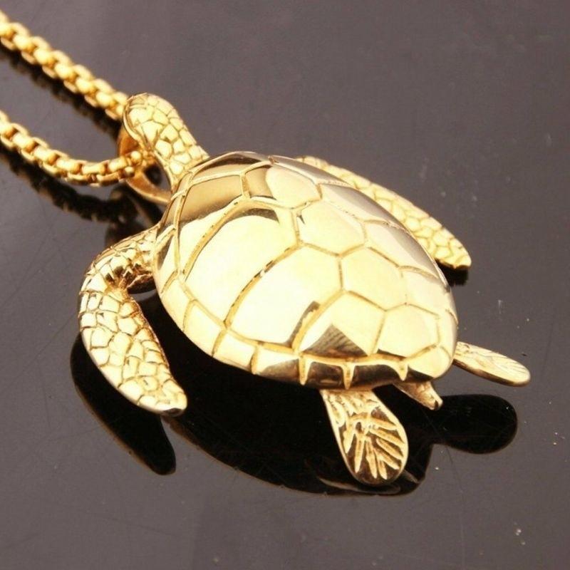 Fashion Pop Punk Lucky Gift Personality Fun Baby Turtle Necklace Longevity Turtle Hip Hop Holiday Pendant Jewelry