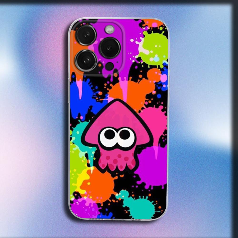 Game S-Splatoon 3 Phone Case For iPhone 16,15,14,13,12,11 Plus,Pro,Max,XR,XS,X,Plus,SE,Mini Transparent Soft Cover