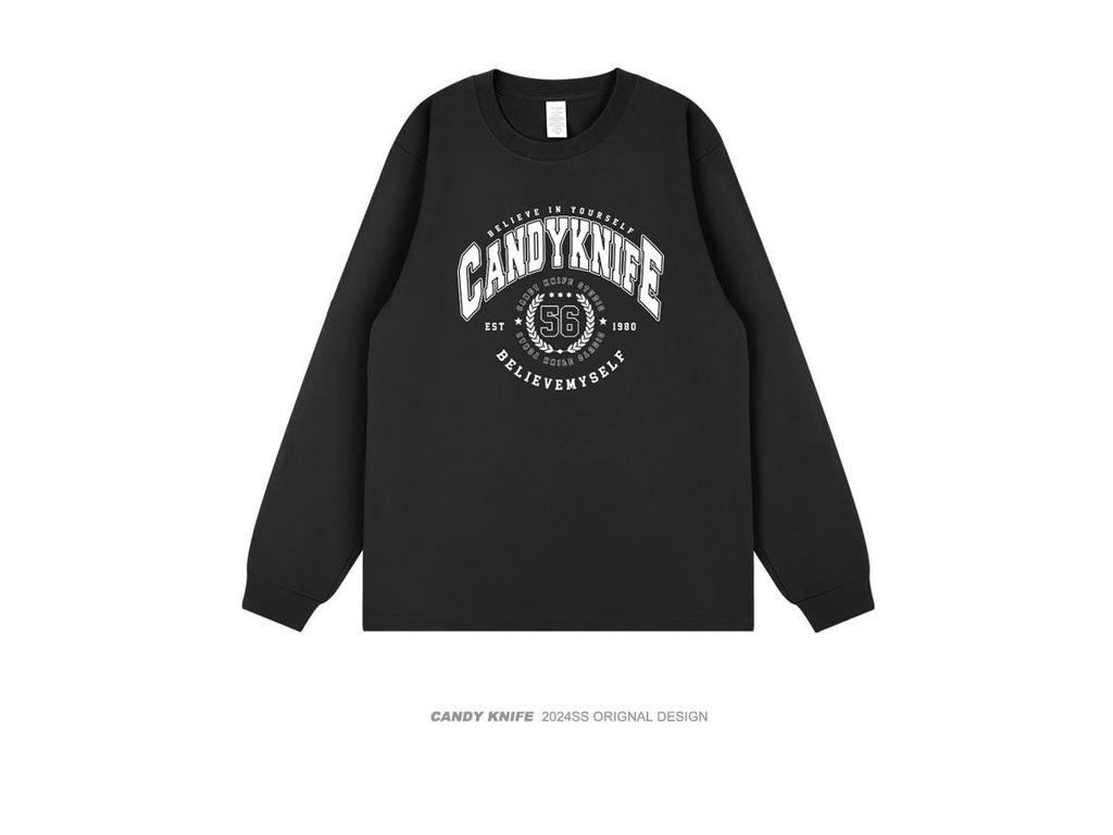 24-Year Streetwear Original Letter Print Hip Hop Cotton Long Sleeve Couple T-Shirt