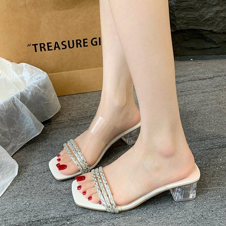 Fashion Women's Shoes Silver Ladies' Slippers Luxury Slides Pantofle Butterfly-Knot Square Toe Designer 2025 Block Butterfly-knot