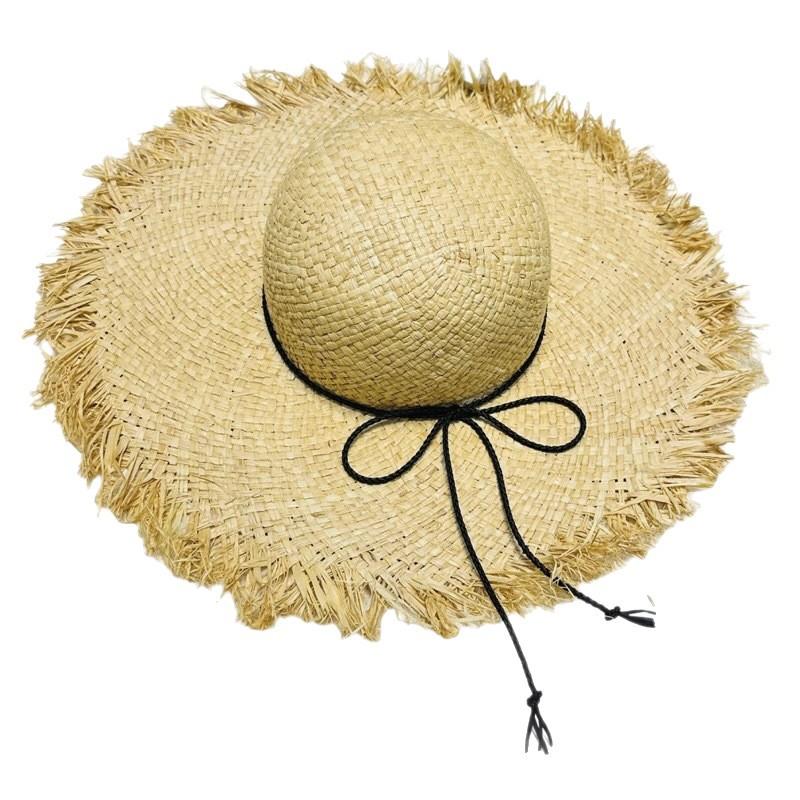 New beach hat big brim Lafite straw hat women's seaside vacation sun hat sun hat face hat