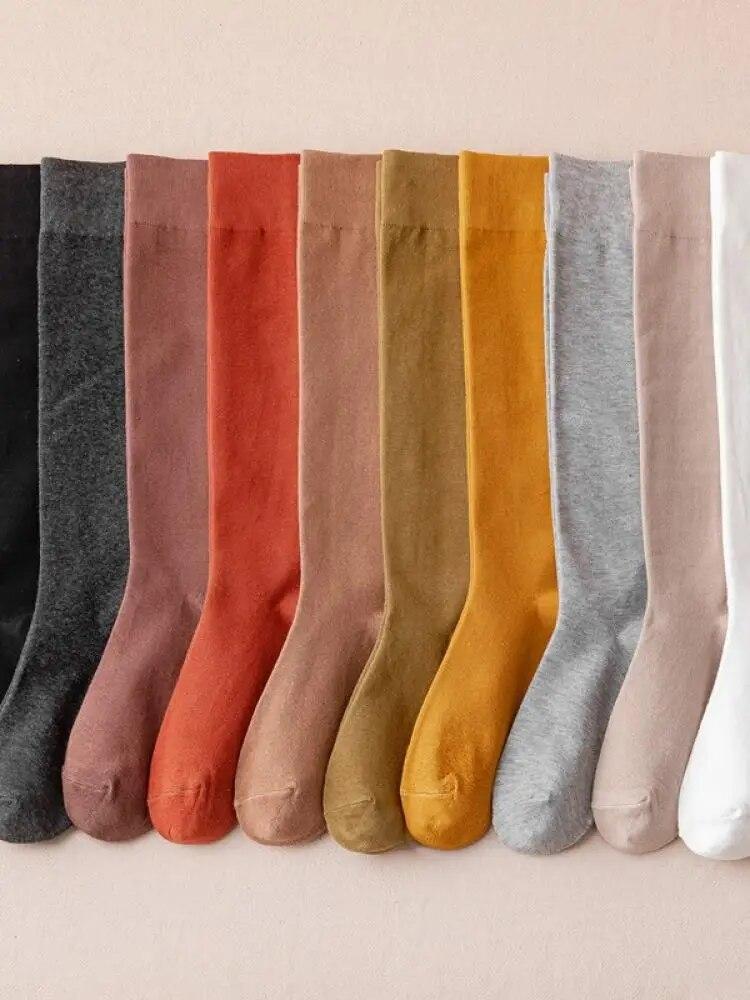 Bavlna byla tenká plastová JK Girl OverTthe Knee College Stylové punčochy