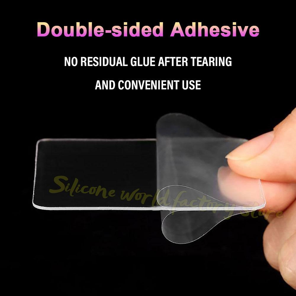 Silicone World 10PCS Strong Transparent Double-sided Adhesive Tape Acrylic Square Nano Wall Stickers Waterproof Household Tapes