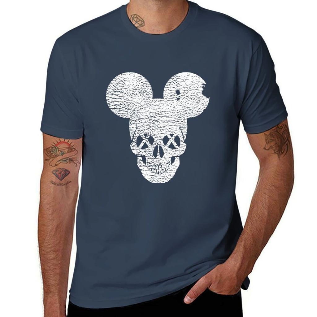 Destroyed Underground Skull With Mouse Ears Underground Art For Underground People Tshirt Work Wear Simple Tee Shirt