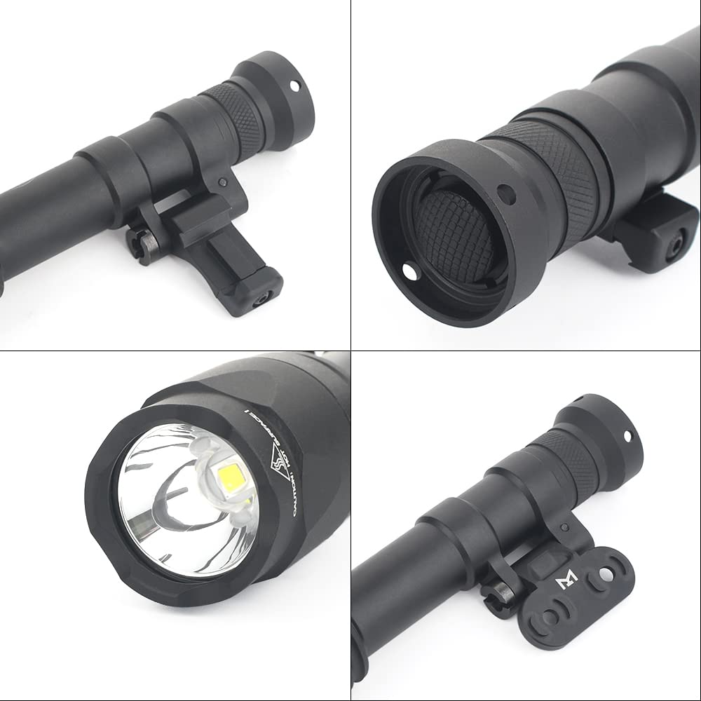 WADSN Flip-Up M640C Scout Flashlight (with MLOK/20mm Rail Mount), Approximately 800 Lumens, Airsoft Tactical Light with Remote and Push Switch (Black)