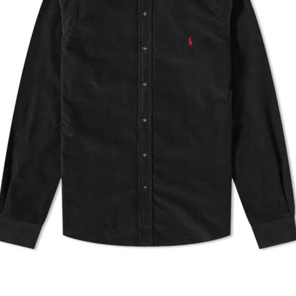 Polo Ralph Lauren Solid Logo Embroidered Long Sleeve Shirt Men Shirts Black 710818761-009
