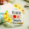 Teacher Appreciation Acrylic Heart Decor with Sunflowers & 'Teach Love Inspire' Design - Perfect for Graduation, Thanksgiving, Retirement 