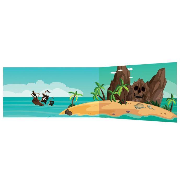 Scène à décorer pour enfants - Pirates - Stickers Puffies