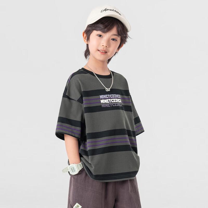Boys' American Retro Striped Short-Sleeve T-Shirt
