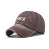 Embroidered Tark Letter Classic Outdoor Baseball Cap With Washed Finish Vintage